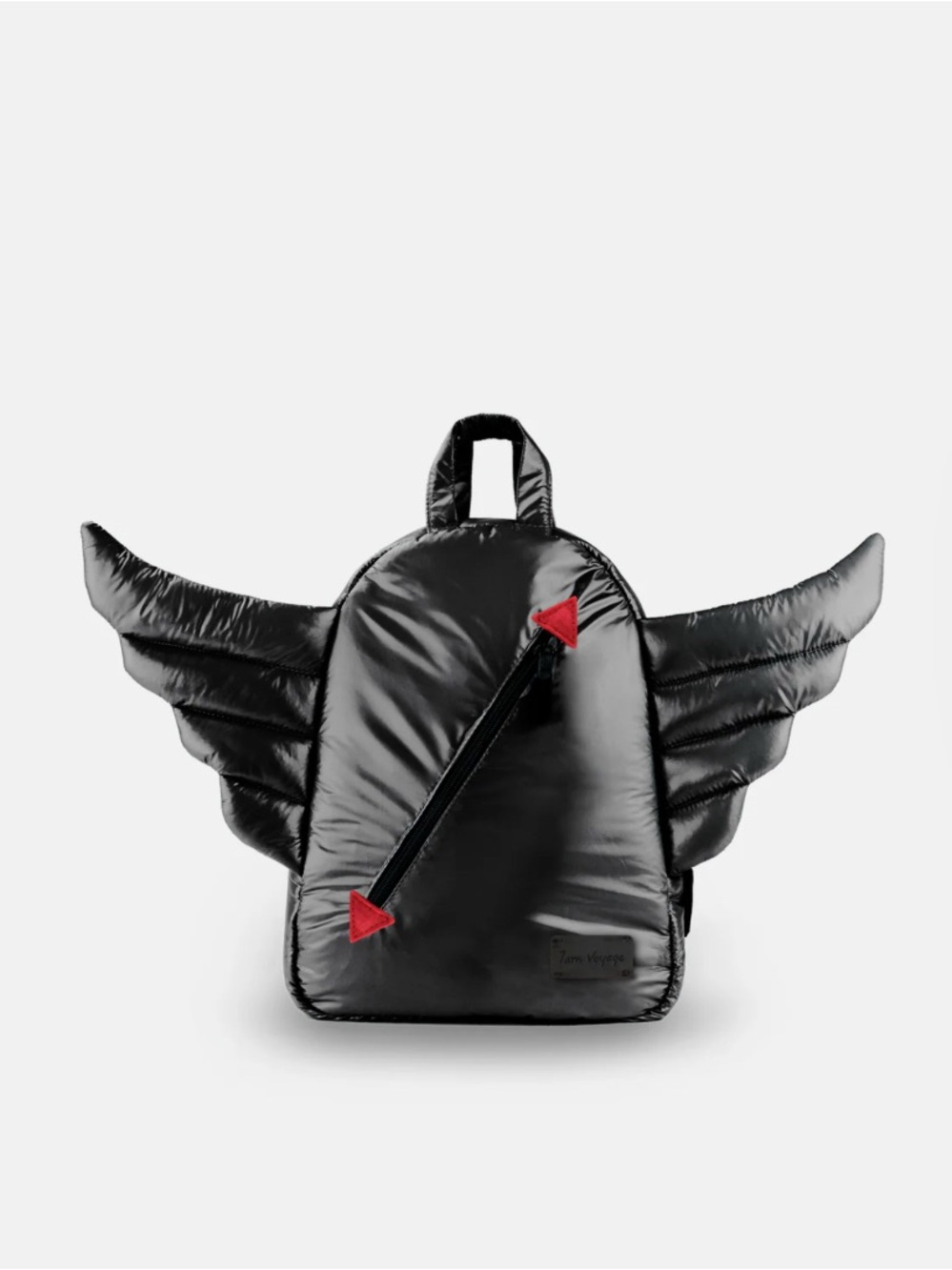 7 AM enfant Black Winged Backpack with Red Accents NWT puffer nylon